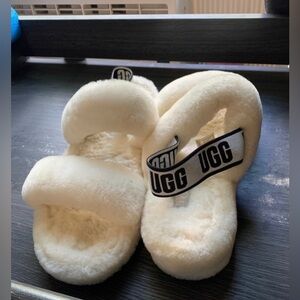White Fluffy UGG slippers